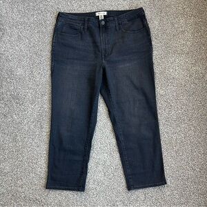 Madewell Black Curvy High Rise Slim Straight Jeans, Size 32P